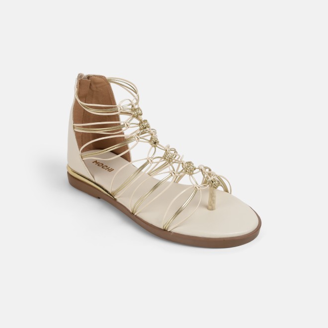 Mochi Women Beige Casual Gladiators (SKU: 33-801231-20-36)