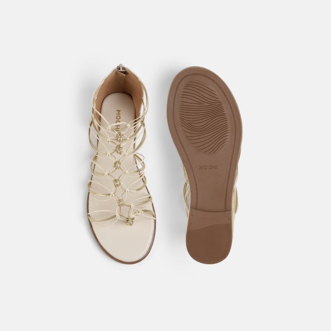 Mochi Women Beige Casual Gladiators (SKU: 33-801231-20-36)