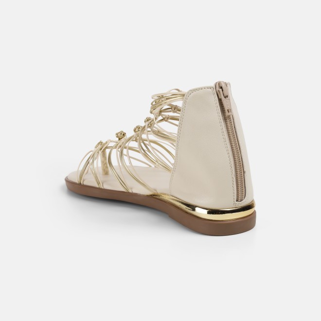 Mochi Women Beige Casual Gladiators (SKU: 33-801231-20-36)