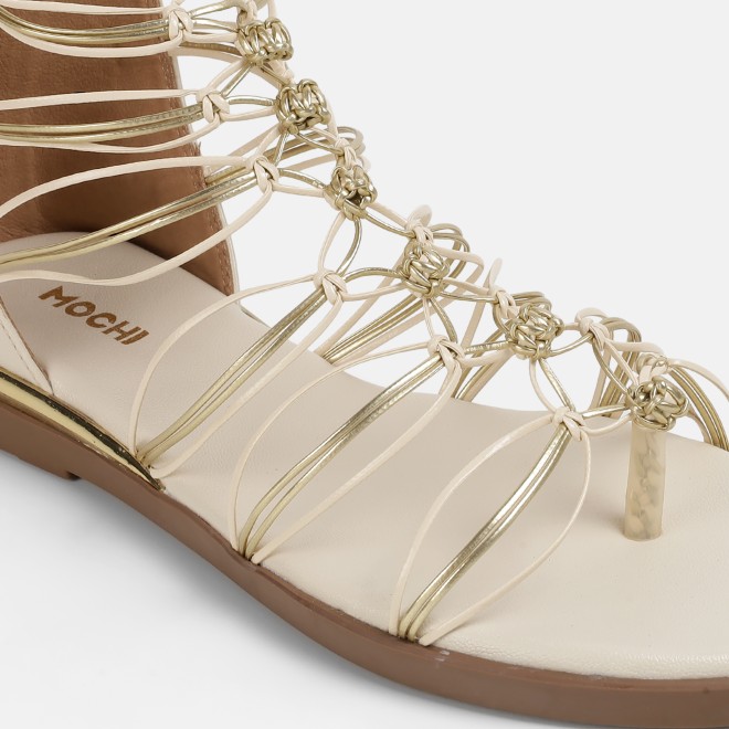 Mochi Women Beige Casual Gladiators (SKU: 33-801231-20-36)
