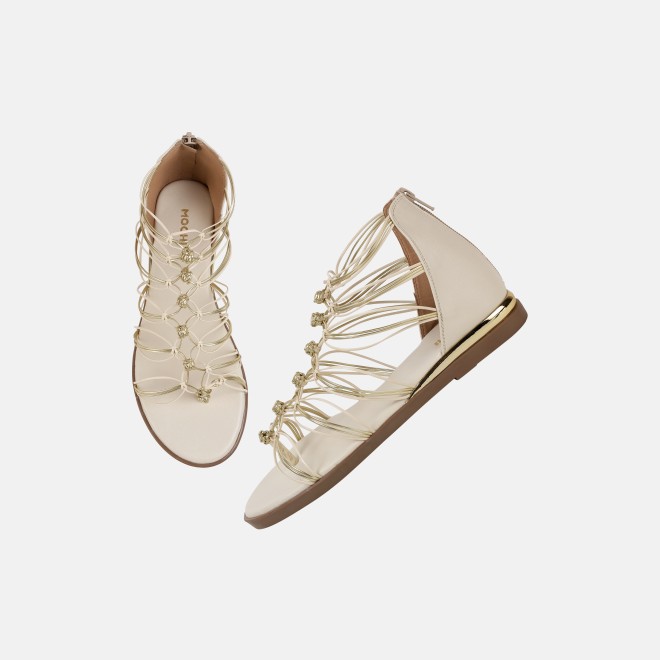 Mochi Women Beige Casual Gladiators (SKU: 33-801231-20-36)