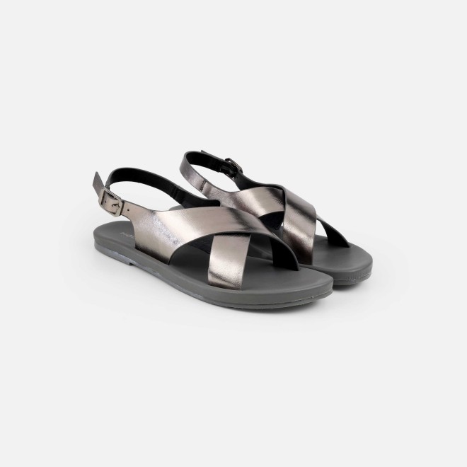 Mochi Women Gun-metal Casual Sandals (SKU: 33-815-29-36)