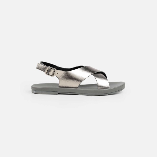 Mochi Women Gun-metal Casual Sandals (SKU: 33-815-29-36)