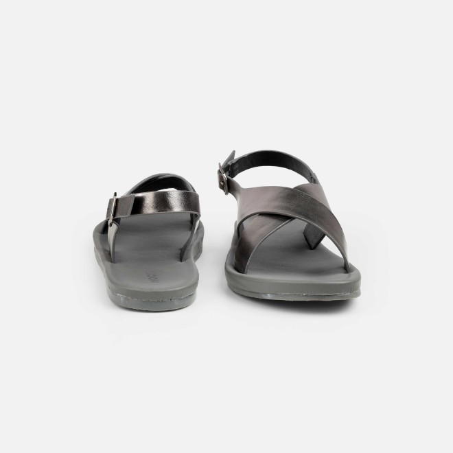 Mochi Women Gun-metal Casual Sandals (SKU: 33-815-29-36)