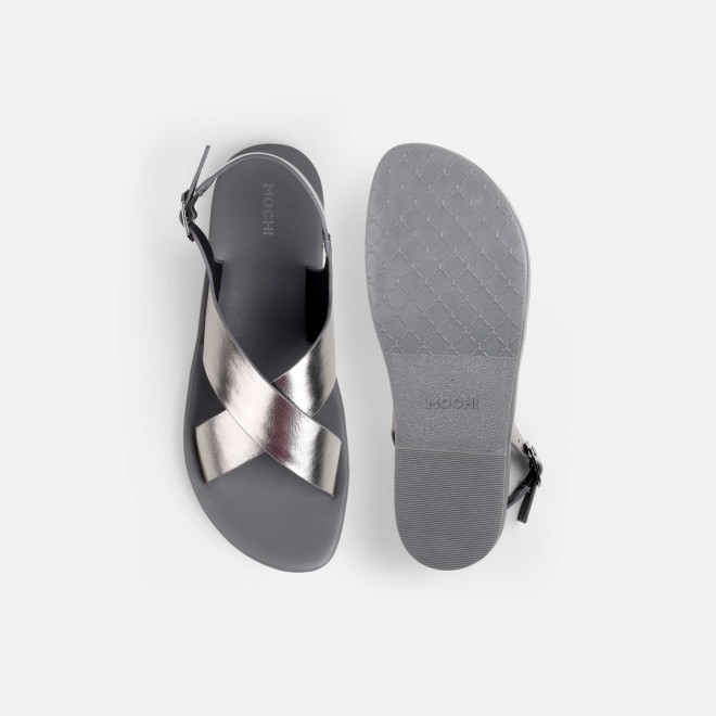 Mochi Women Gun-metal Casual Sandals (SKU: 33-815-29-36)