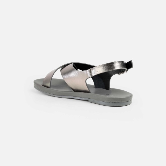 Mochi Women Gun-metal Casual Sandals (SKU: 33-815-29-36)