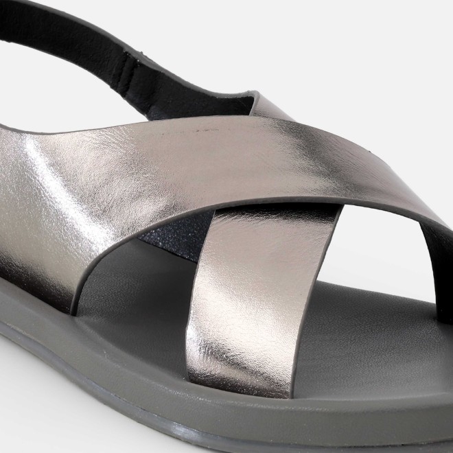 Mochi Women Gun-metal Casual Sandals (SKU: 33-815-29-36)