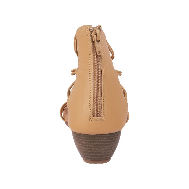 Mochi Women Beige Casual Gladiators (SKU: 33-881-20-37)