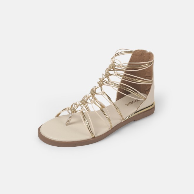 Mochi Women Beige Casual Gladiators (SKU: 33-901231-20-36)