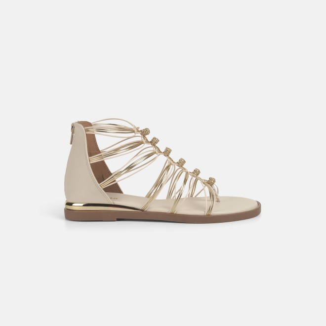 Mochi Women Beige Casual Gladiators (SKU: 33-901231-20-36)