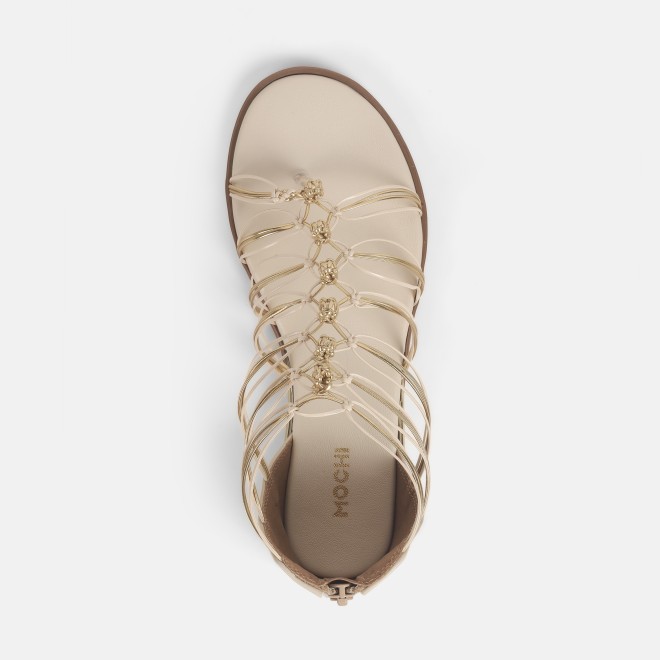Mochi Women Beige Casual Gladiators (SKU: 33-901231-20-36)