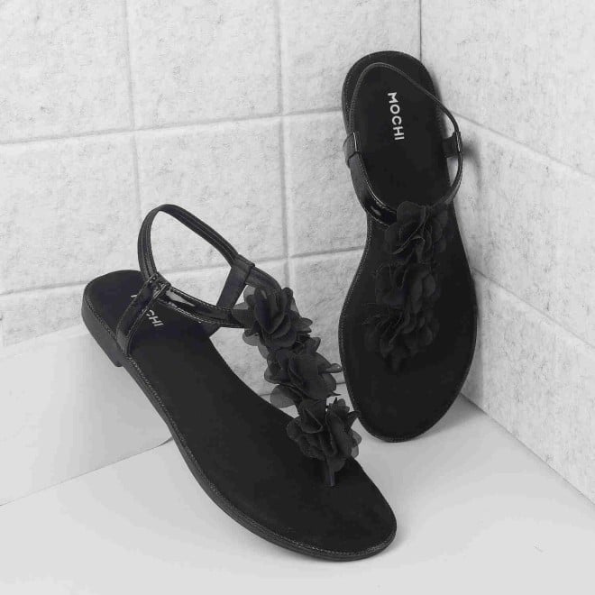 Mochi Women Black Casual Sandals (SKU: 33-916-11-37)