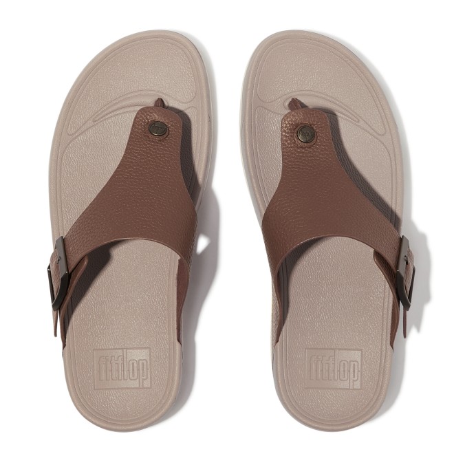 Fitflop Trakk Ii Mens Buckle Tumble-Leather T-Post Sandals (SKU: 338-11398-43-7)