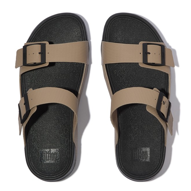 Fitflop Gogh Moc Mens Buckle Embossed-Leather Slides (SKU: 338-418-23-11)