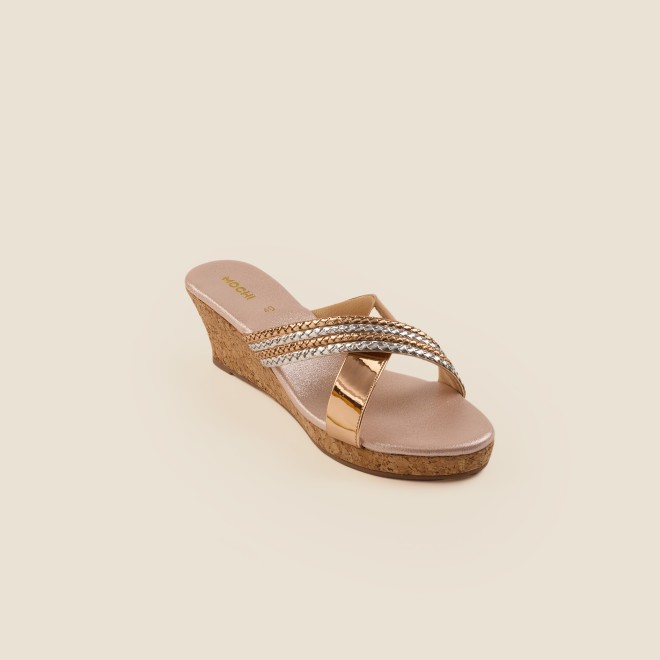 Mochi Women Antique-Gold Casual Slip Ons (SKU: 34-1-28-36)