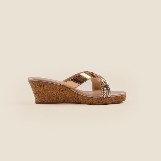 Mochi Women Antique-Gold Casual Slip Ons (SKU: 34-1-28-36)