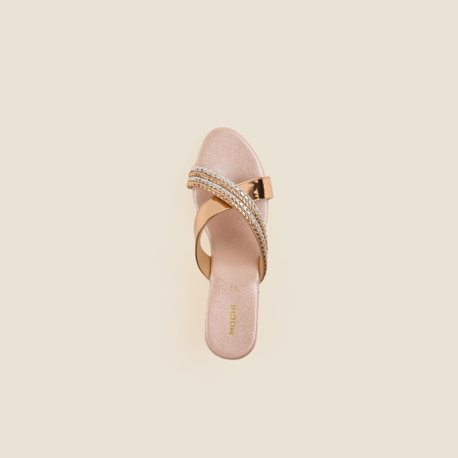 Mochi Women Antique-Gold Casual Slip Ons (SKU: 34-1-28-36)