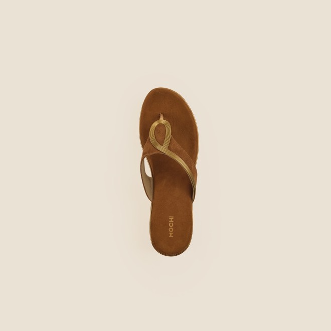 Mochi Women Tan Casual Slip Ons (SKU: 34-113-23-39)
