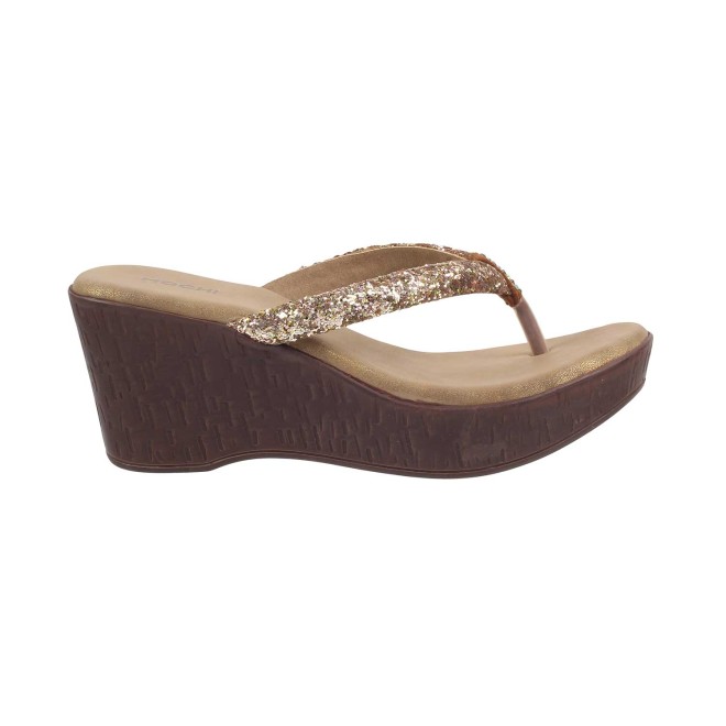 Mochi Women Antique-Gold Casual Slip Ons (SKU: 34-124-28-36)