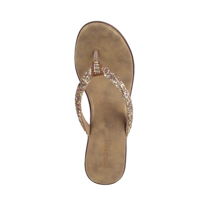 Mochi Women Antique-Gold Casual Slip Ons (SKU: 34-124-28-36)