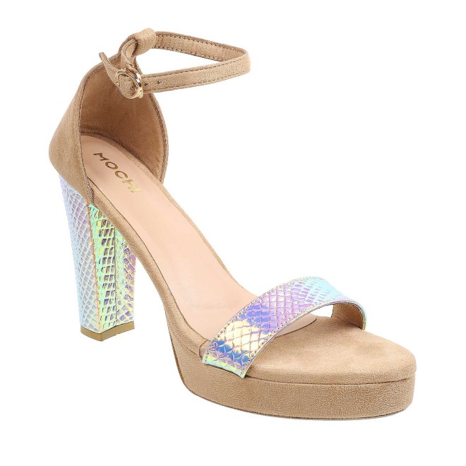 Mochi Women Beige Party Sandals (SKU: 34-141-20-40)