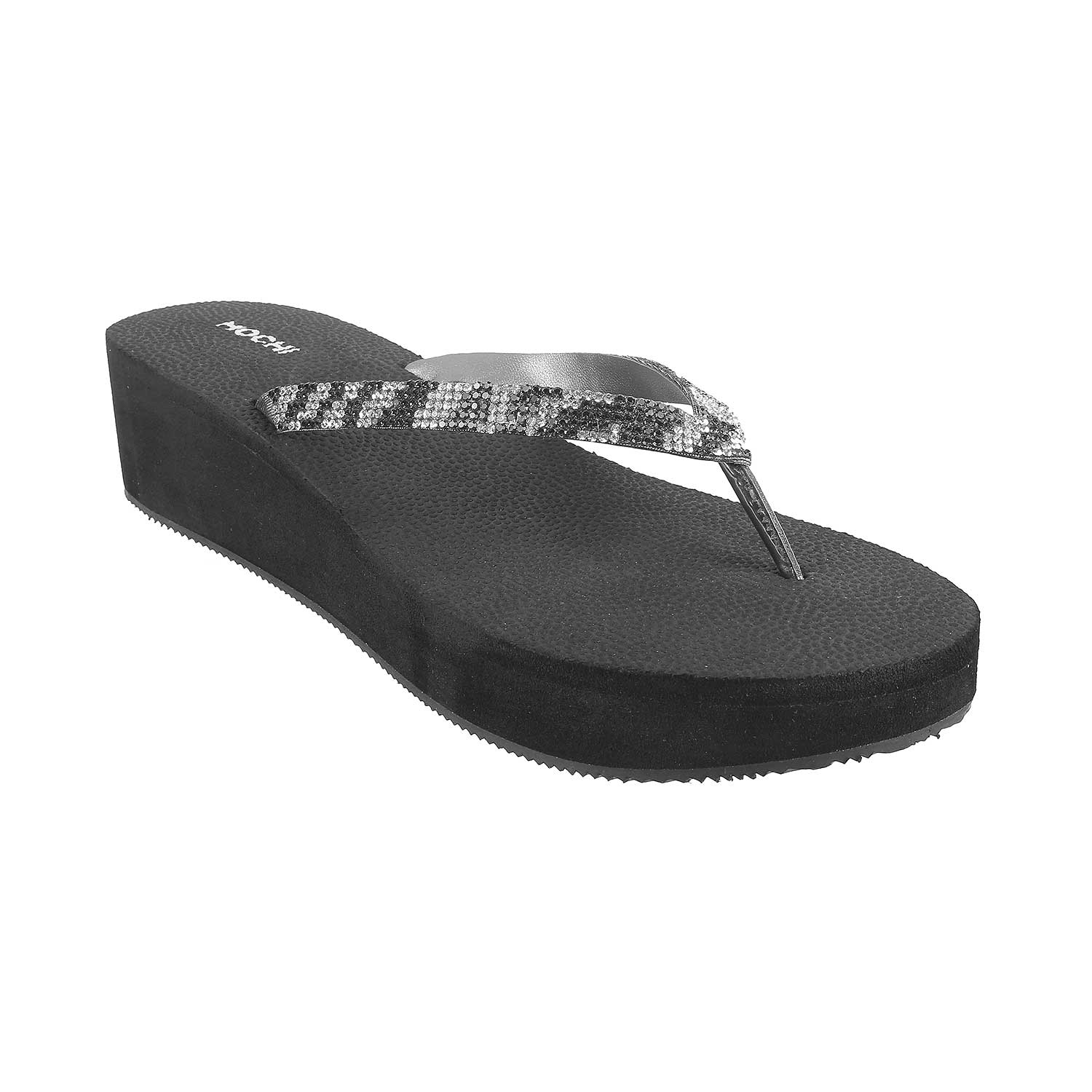 Mochi Women Gun-Metal Casual Sandals (SKU: 34-149-29-36)