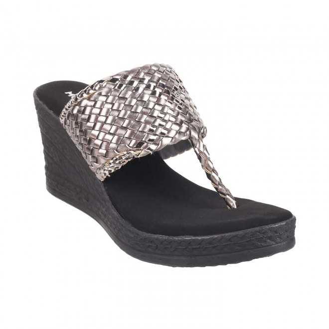Mochi Women Gun-Metal Casual Sandals (SKU: 34-151-29-38)