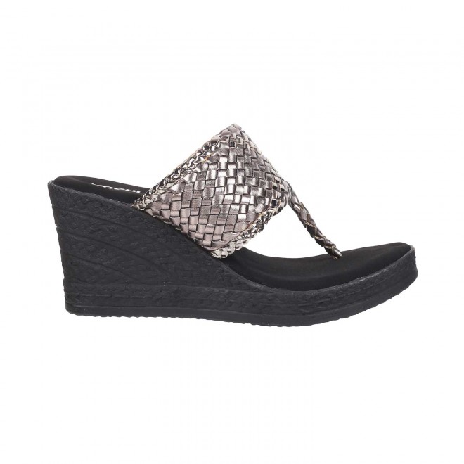 Mochi Women Gun-Metal Casual Sandals (SKU: 34-151-29-38)