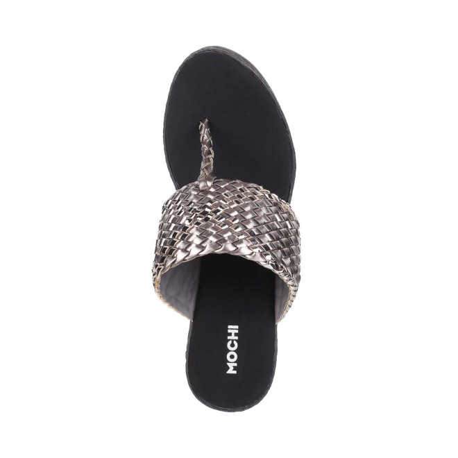 Mochi Women Gun-Metal Casual Sandals (SKU: 34-151-29-38)