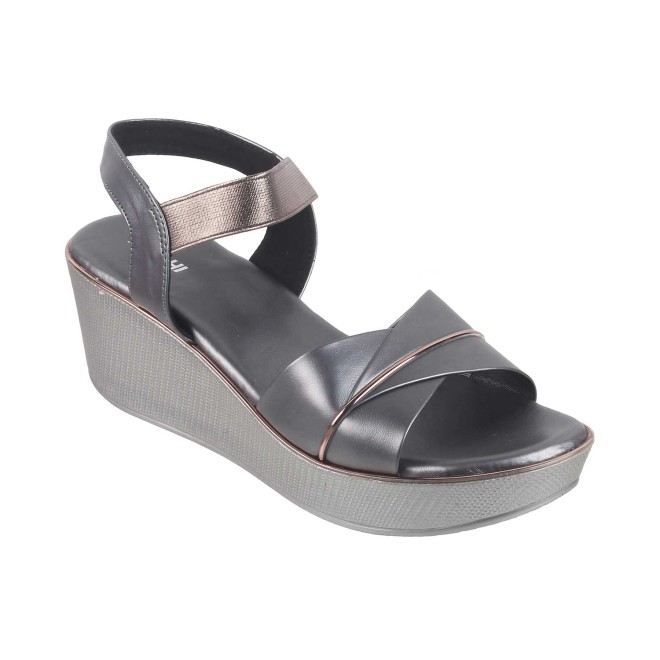 Mochi Women Gun-Metal Casual Sandals (SKU: 34-175-29-36)