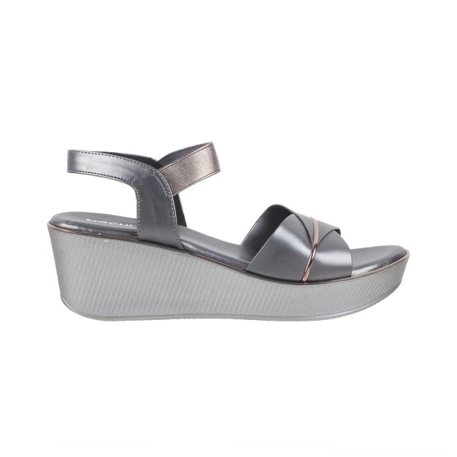 Mochi Women Gun-Metal Casual Sandals (SKU: 34-175-29-36)