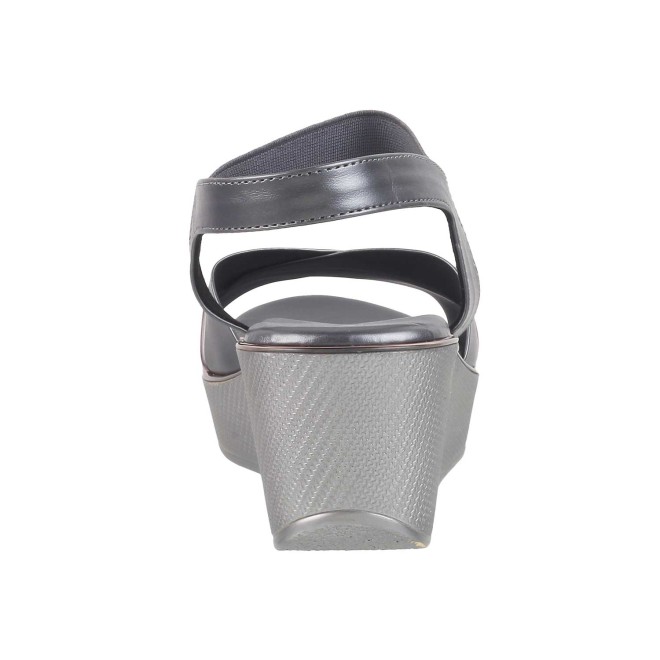 Mochi Women Gun-Metal Casual Sandals (SKU: 34-175-29-36)