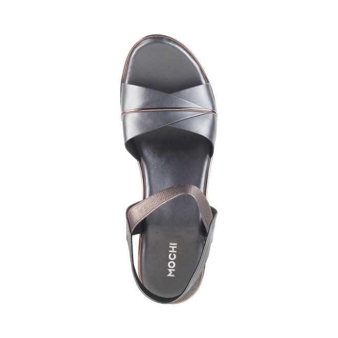 Mochi Women Gun-Metal Casual Sandals (SKU: 34-175-29-36)