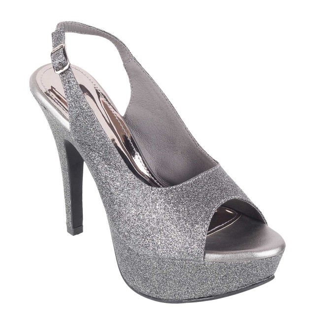 Mochi Women Gun-Metal Party Sandals (SKU: 34-193-29-36)