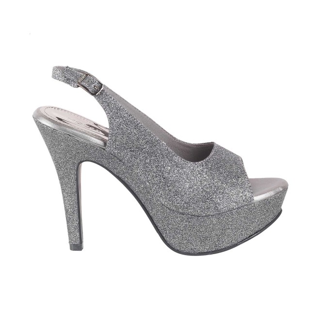 Mochi Women Gun-Metal Party Sandals (SKU: 34-193-29-36)
