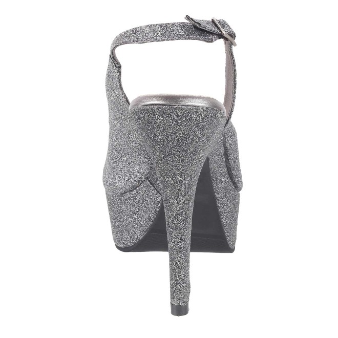 Mochi Women Gun-Metal Party Sandals (SKU: 34-193-29-36)