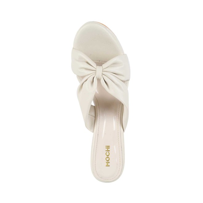 Mochi Women Beige Party Slip Ons (SKU: 34-194-20-36)