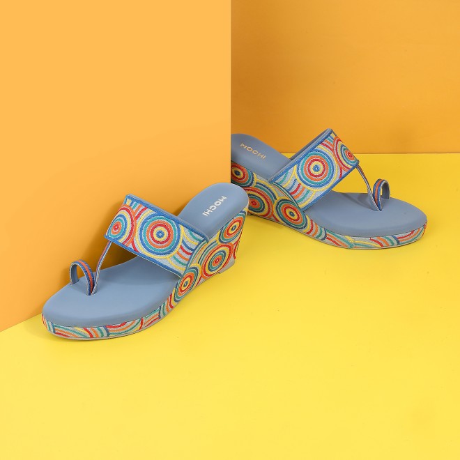 Mochi Women Blue Ethnic Sandals