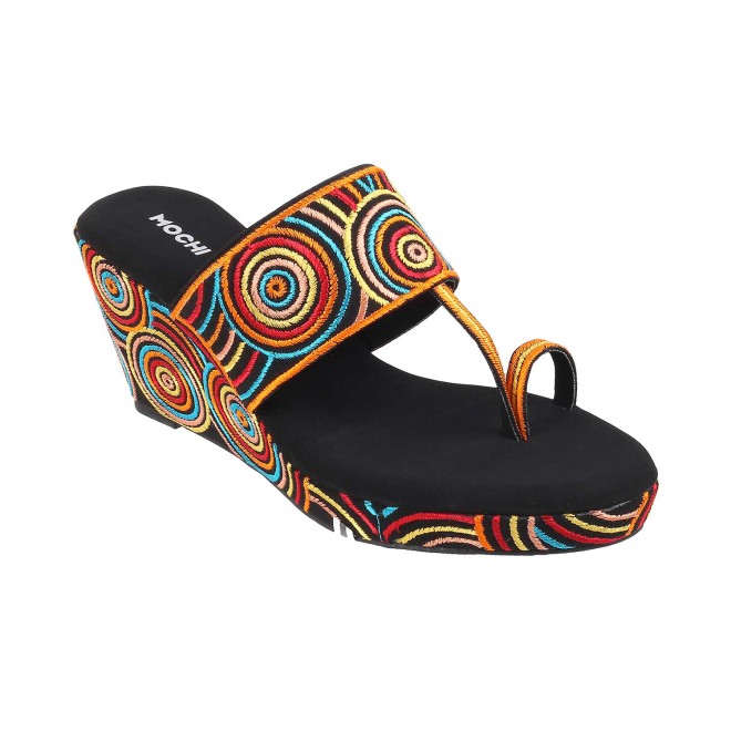Mochi Women Black Ethnic Sandals (SKU: 34-197-11-36)