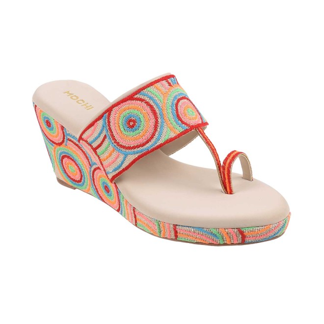 Mochi Women Beige Ethnic Sandals (SKU: 34-197-20-36)