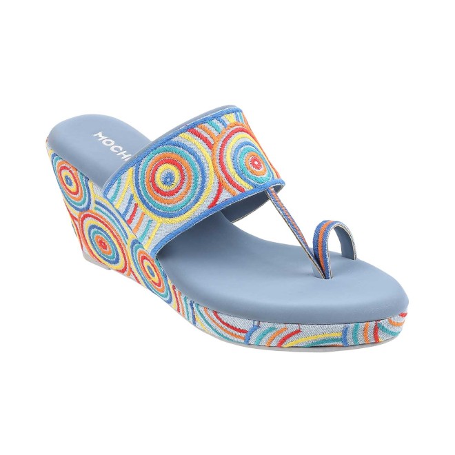 Mochi Women Blue Ethnic Sandals (SKU: 34-197-45-36)
