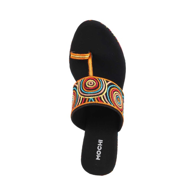Mochi Women Black Ethnic Sandals (SKU: 34-197-11-36)