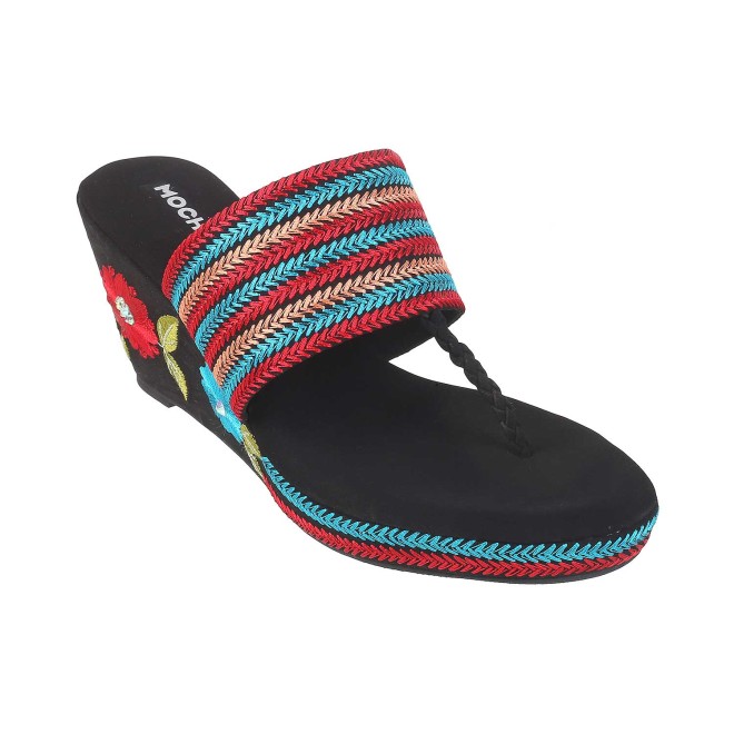 Mochi Women Black Ethnic Sandals (SKU: 34-198-11-36)