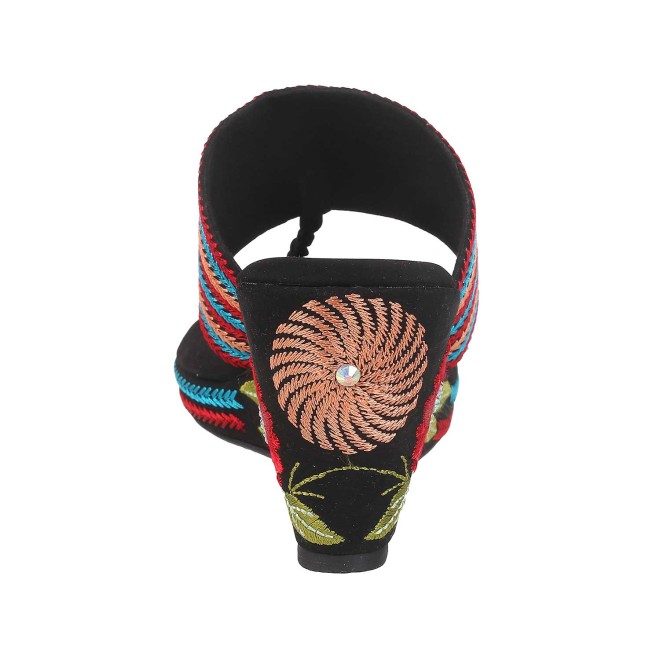 Mochi Women Black Ethnic Sandals (SKU: 34-198-11-36)