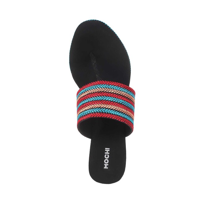 Mochi Women Black Ethnic Sandals (SKU: 34-198-11-36)