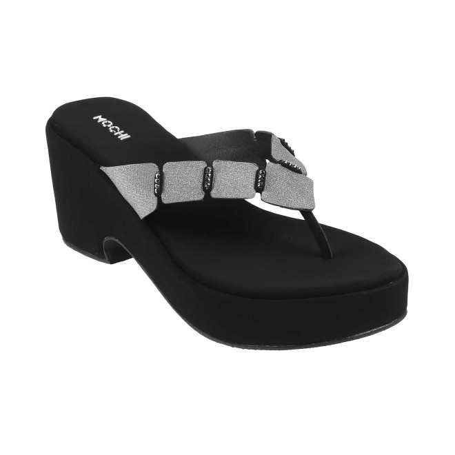 Mochi Women Black Casual Slip Ons (SKU: 34-218-11-36)