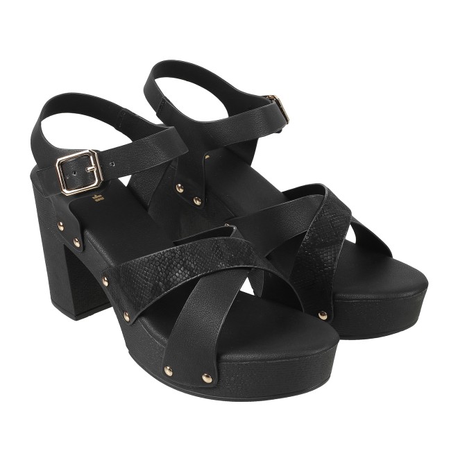 Mochi Women Black Casual Sandals