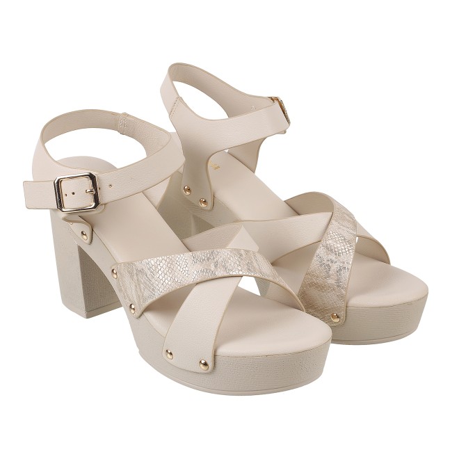 Mochi Women Beige Casual Sandals