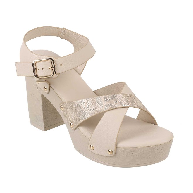 Mochi Women Beige Casual Sandals (SKU: 34-224-20-39)