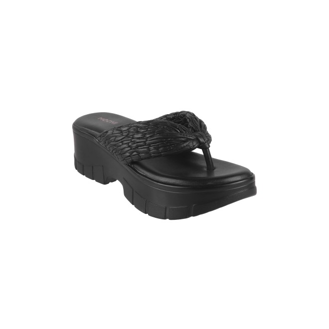Mochi Women Black Casual Slip Ons (SKU: 34-240-11-37)